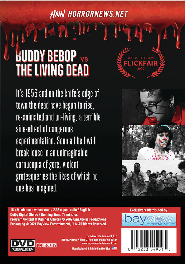 Horror Asylum Presents: Buddy Bebop Vs The Living Dead - Back Panel - 