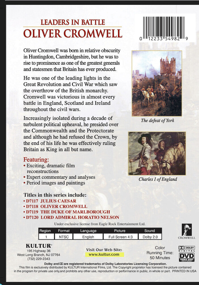 Leaders In Battle: Oliver Cromwell - Back Panel - 