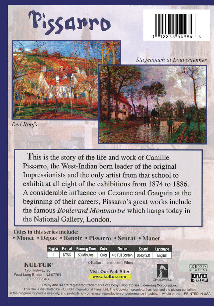 The Impressionists: Pissarro - Back Panel - 