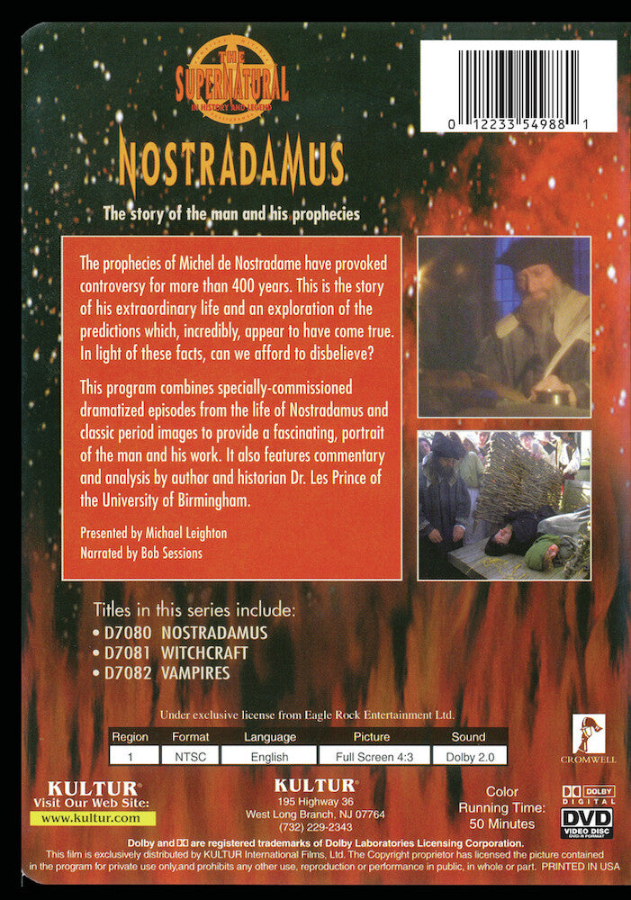 The Supernatural: Nostradamus - Back Panel - 