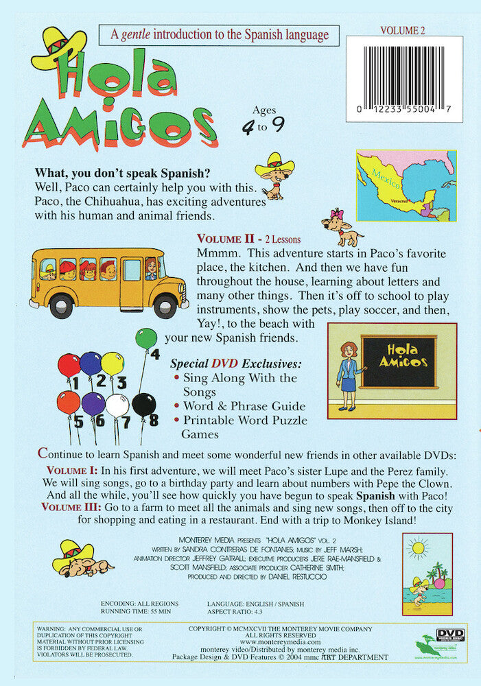 Hola Amigos: Volume 2 - Back Panel - 