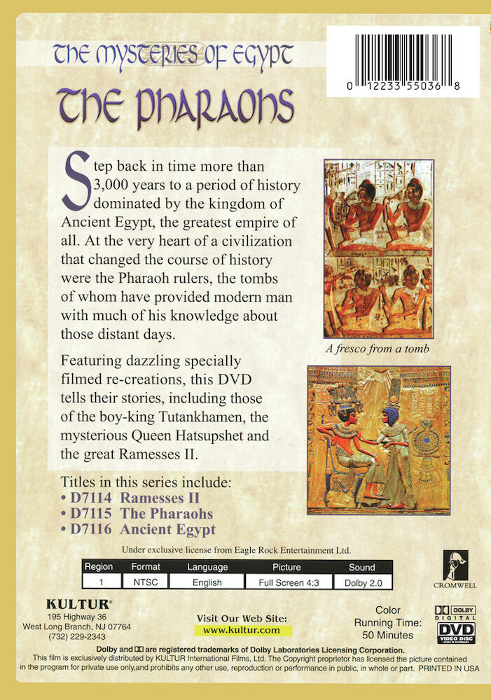 The Mysteries Of Egypt: The Pharaohs - Back Panel - 