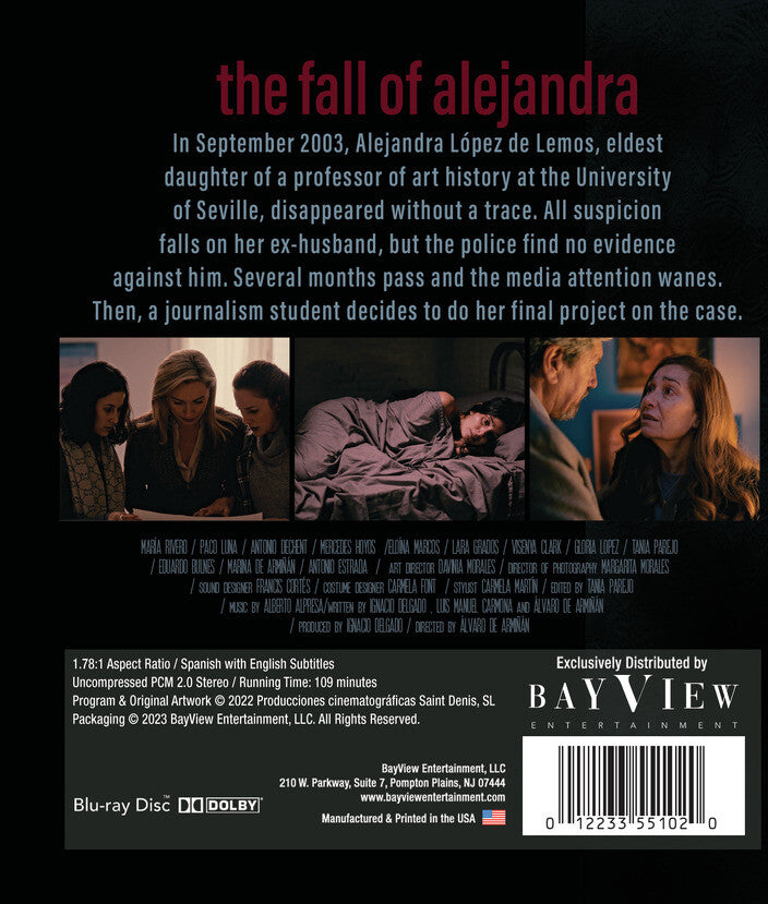 The Fall of Alejandra [Blu-ray] - Back Panel - 