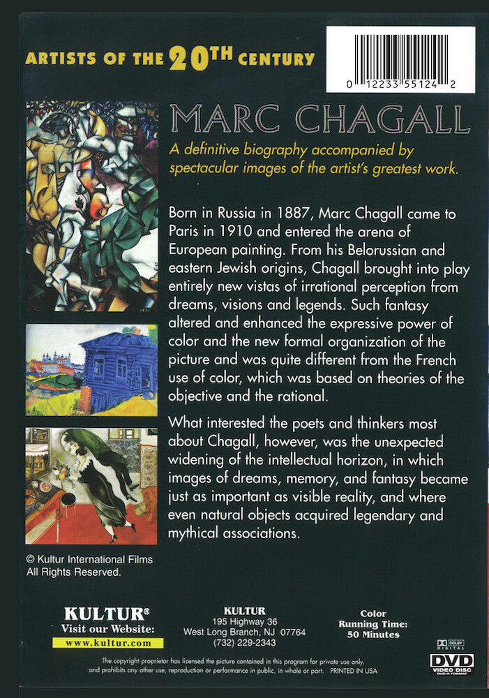 Artists Of The 20th Century: Marc Chagall - Back Panel - 
