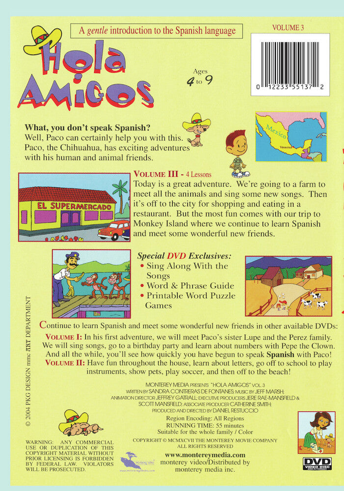 Hola Amigos: Volume 3 - Back Panel - 