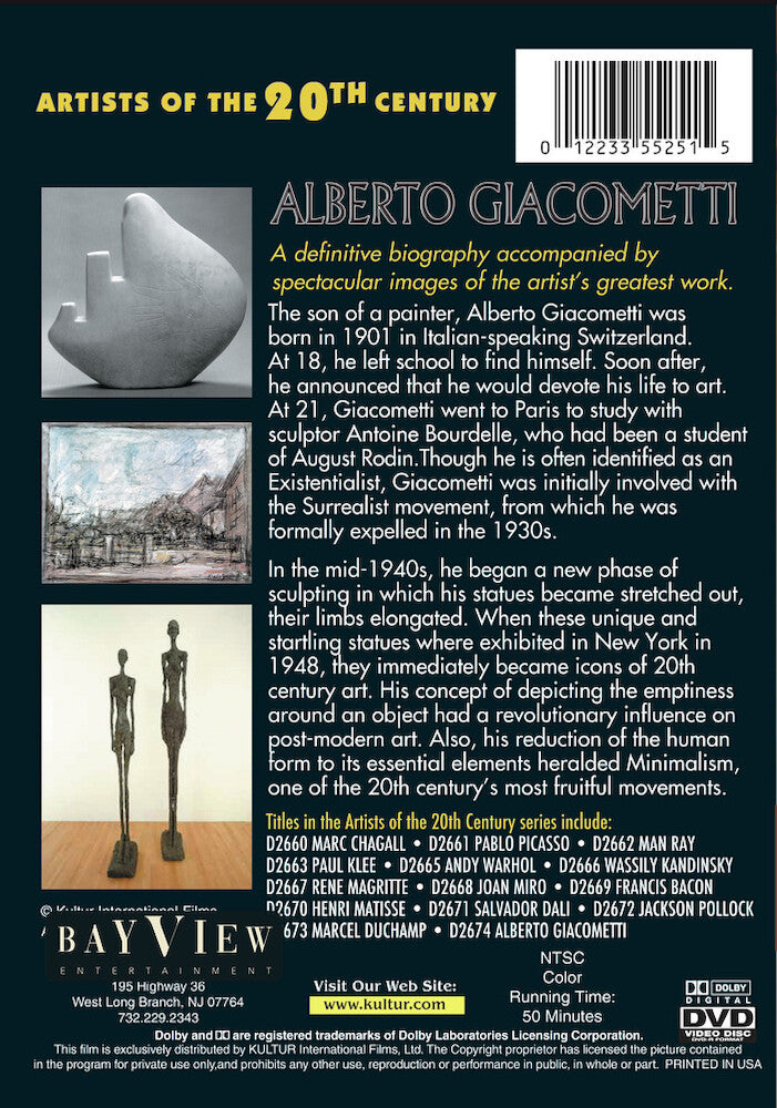 Artists Of The 20th Century: Alberto Giacometti - Back Panel - 