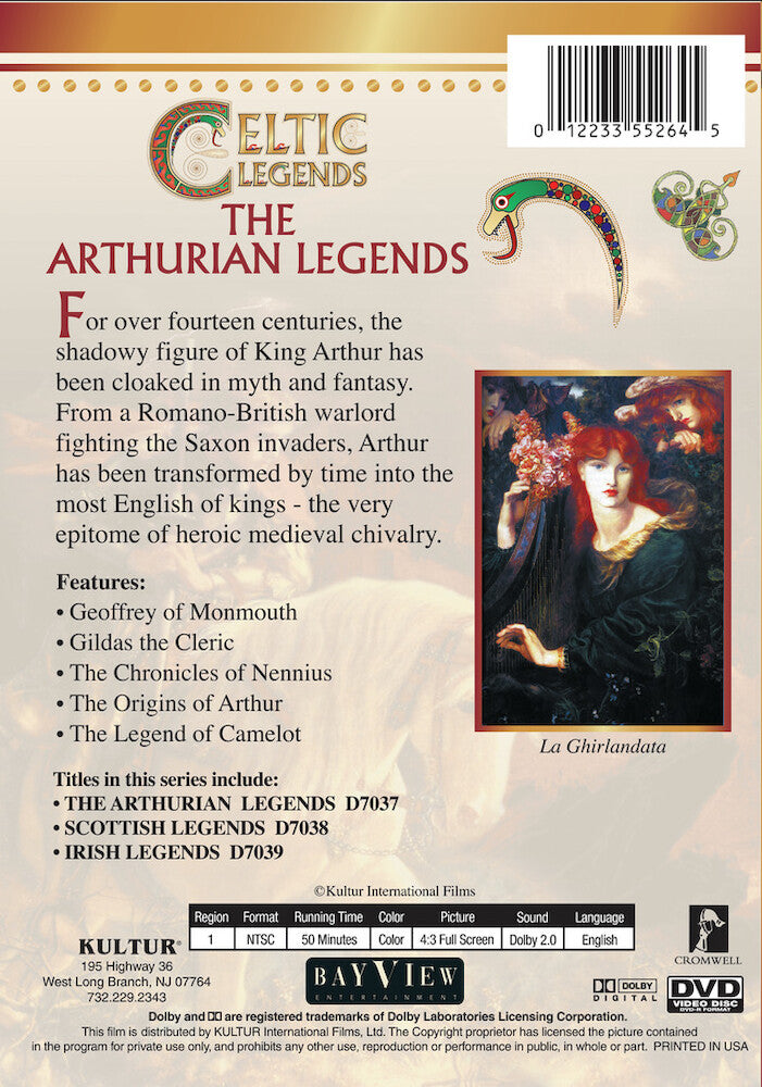 Celtic Legends: The Arthurian Legends - Back Panel - 