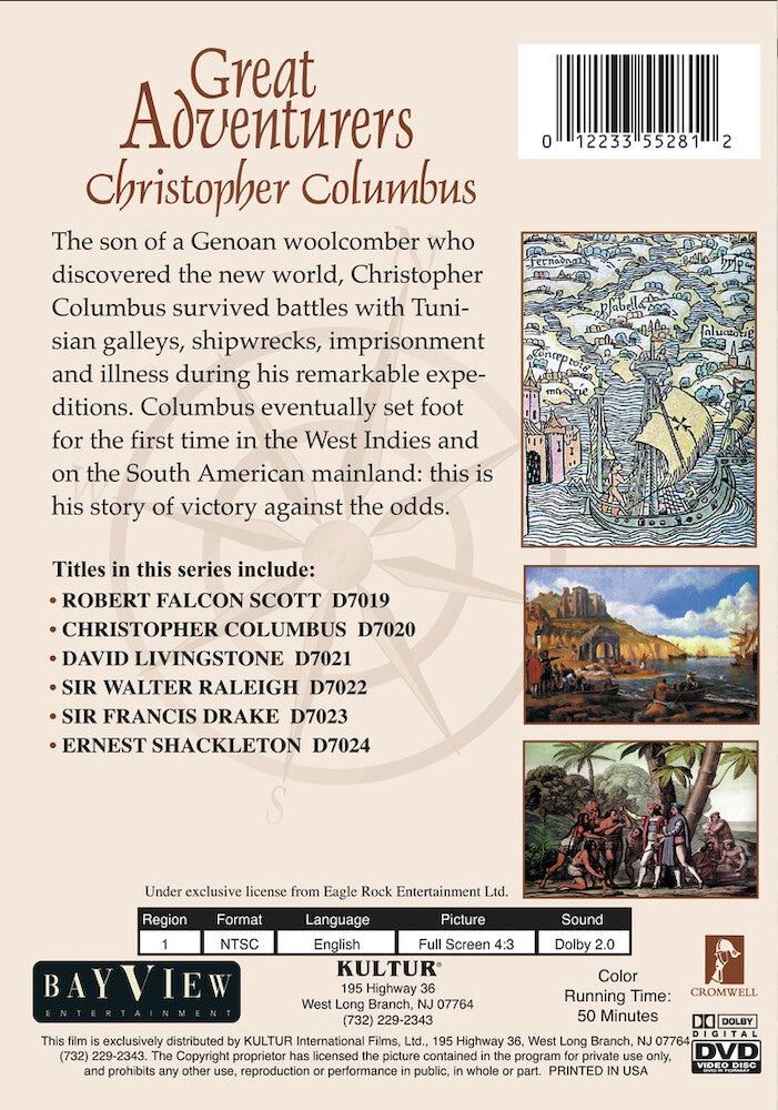 Great Adventurers: Christopher Columbus And The New World - Back Panel - 