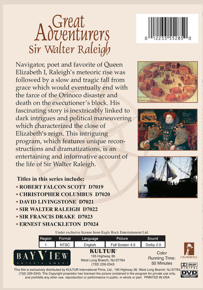 Great Adventurers: Sir Walter Raleigh And The Orinoco Disaster - Back Panel - 