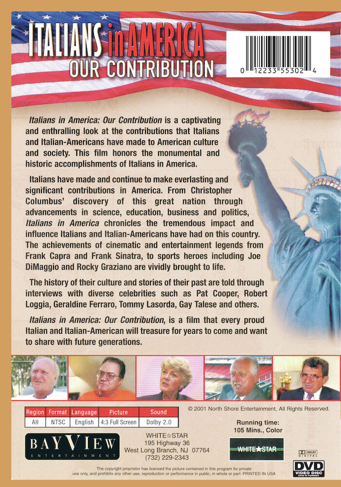 Italians In America: Our Contribution - Back Panel - 