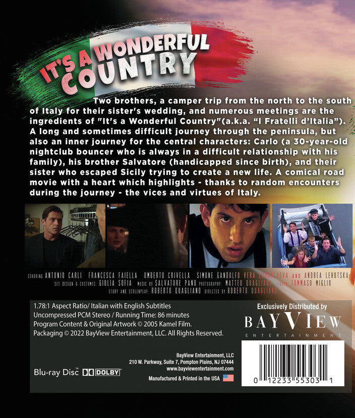 It's A Wonderful Country (I Fratelli d'Italia) [Blu-ray] - Back Panel - 