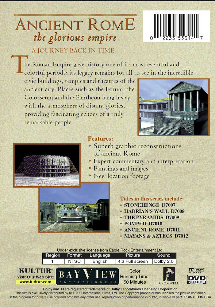 Lost Treasures Of The Ancient World: Ancient Rome - Back Panel - 