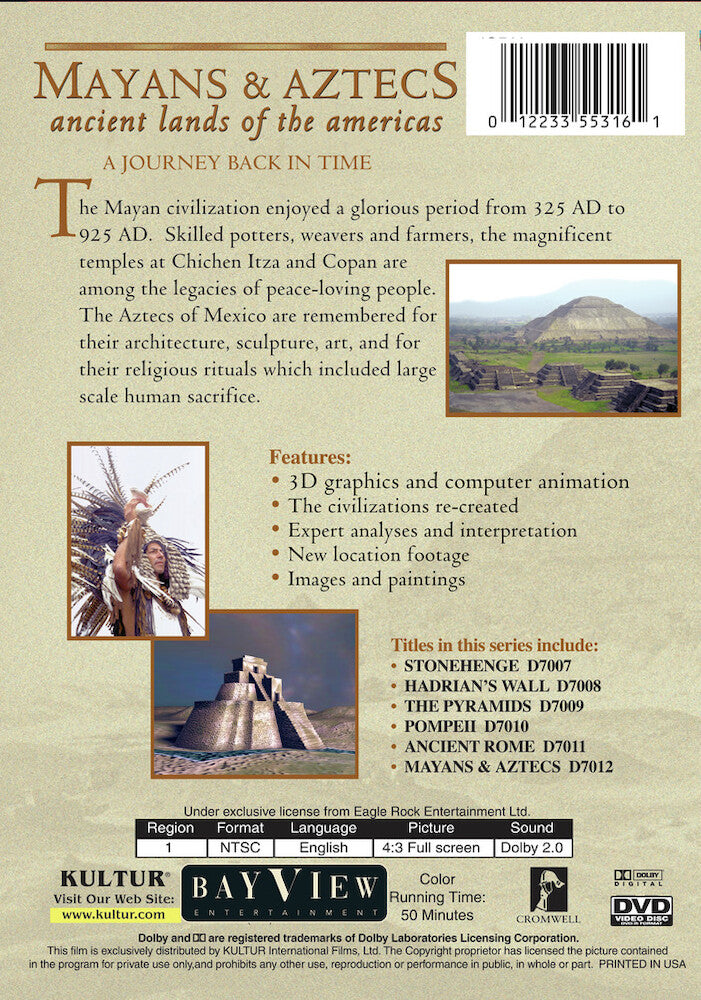 Lost Treasures Of The Ancient World: Mayans & Aztecs - Back Panel - 
