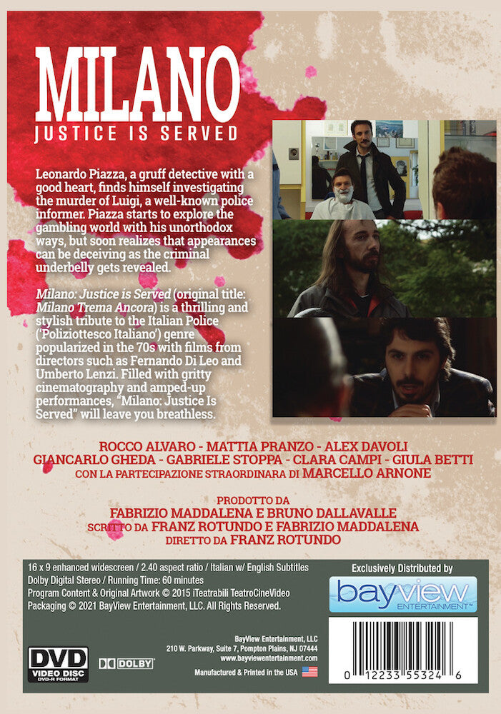 Milano Justice is Served - Back Panel - 