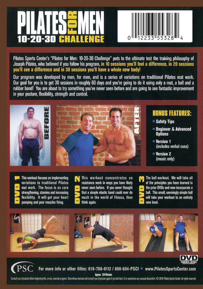 Pilates for Men 2 Challenge Band Workout - Back Panel - 