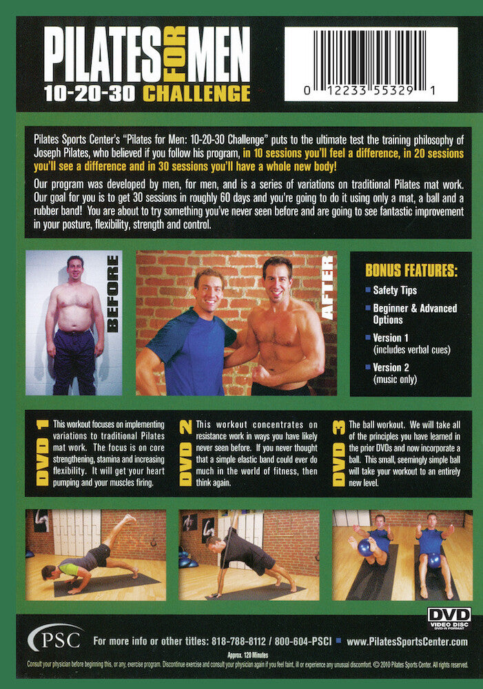 Pilates for Men 3: Challenge Ball Workout - Back Panel - 