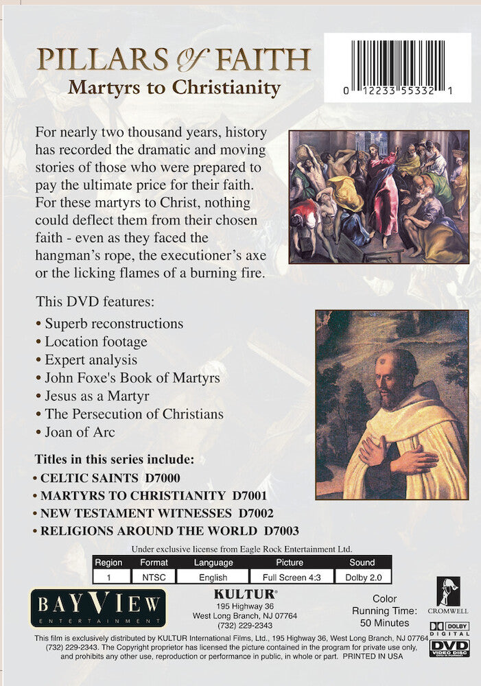 Pillars Of Faith: Martyrs To Christianity - Back Panel - 