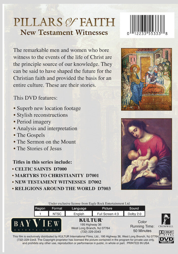 Pillars Of Faith: New Testament Witnesses - Back Panel - 