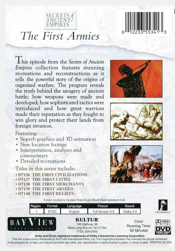 Secrets Of Ancient Empires: The First Armies - Back Panel - 