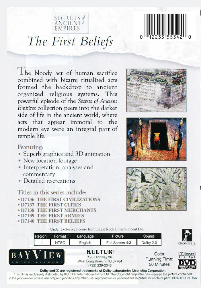 Secrets Of Ancient Empires: The First Beliefs - Back Panel - 