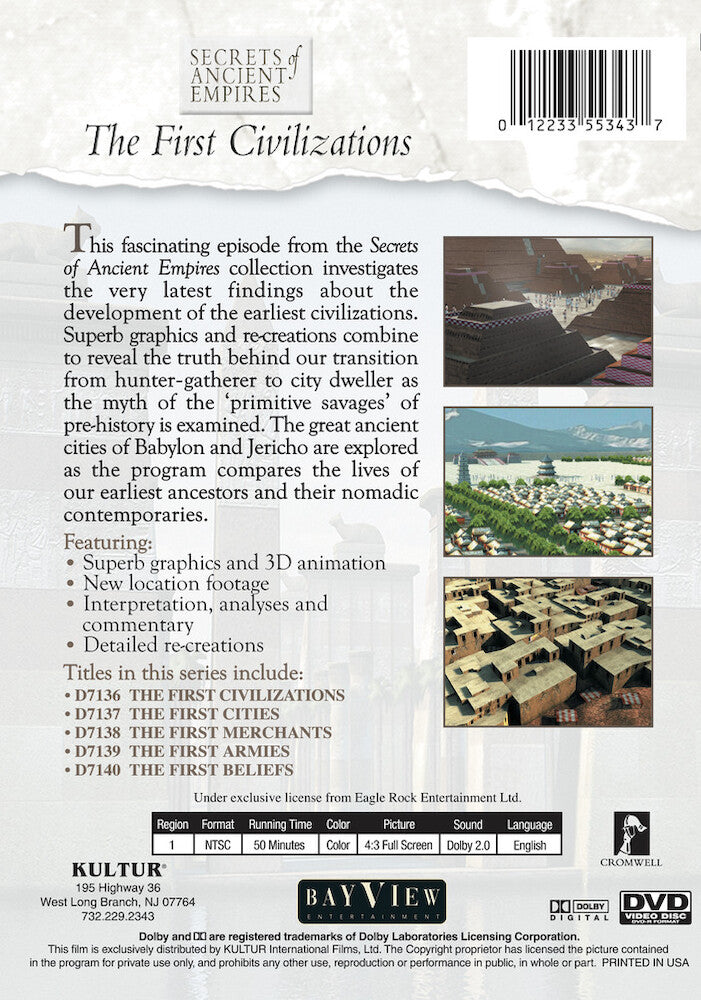Secrets Of Ancient Empires: The First Civilizations - Back Panel - 