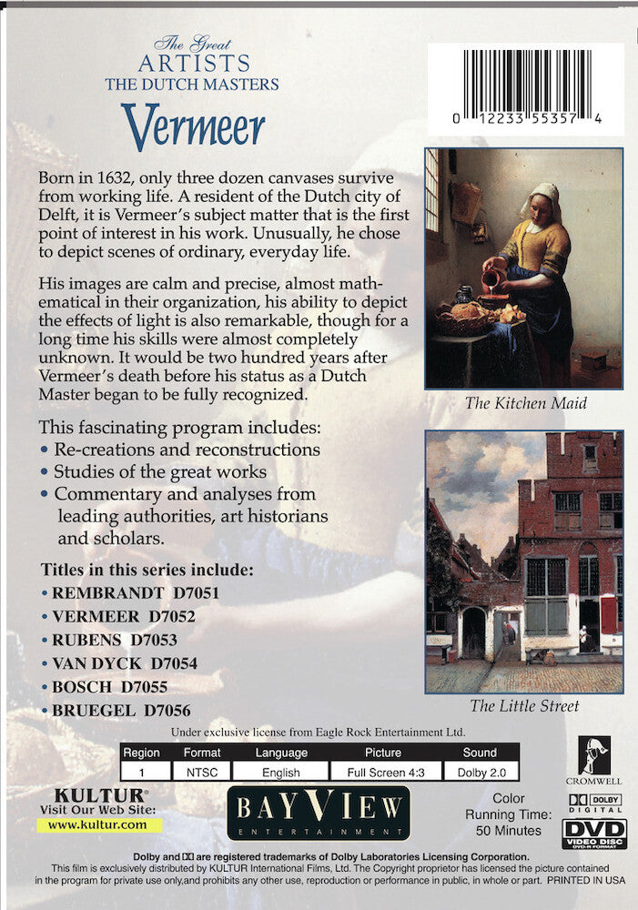 The Dutch Masters: Vermeer - Back Panel - 