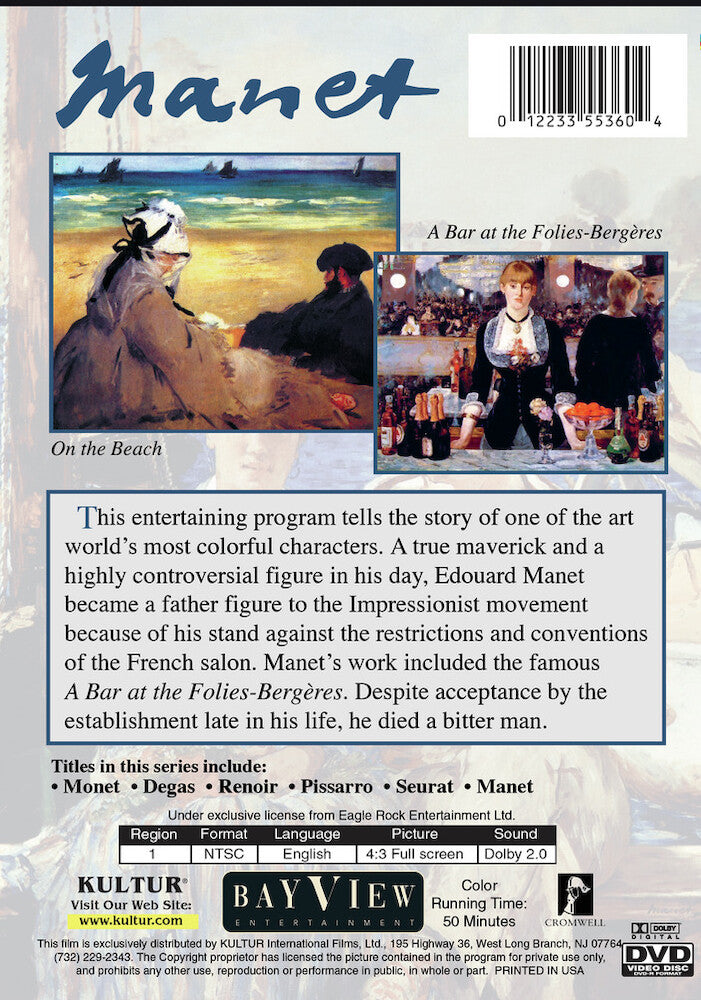 The Impressionists: Manet - Back Panel - 