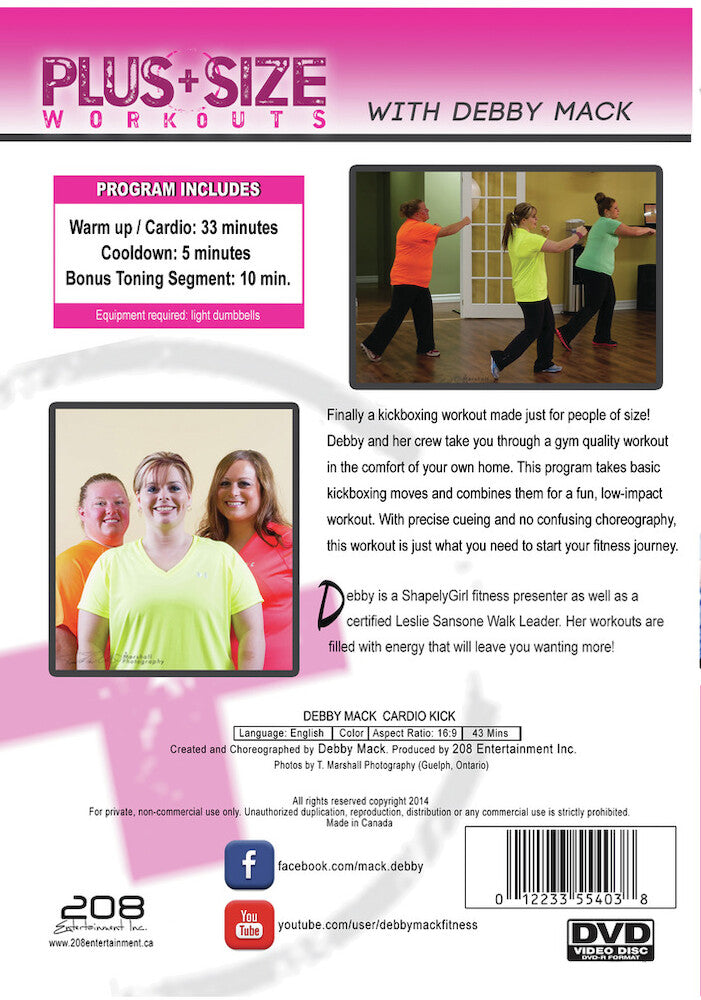 Debby Mack: Plus Size Workouts: Cardio Kick - Back Panel - 