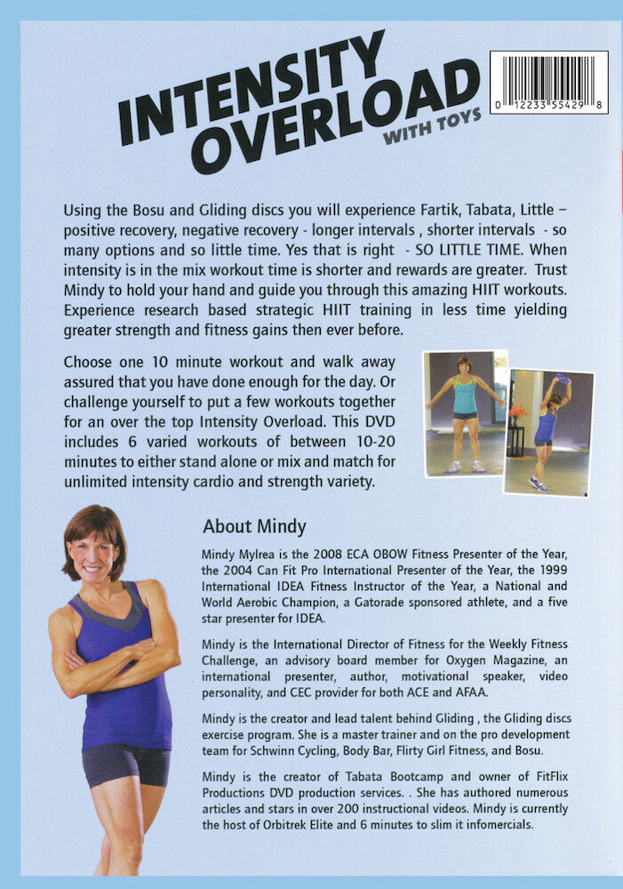 Mindy Mylrea: Intensity Overload: 6 Workouts - More Bang in Less Time with Toys - Back Panel - 