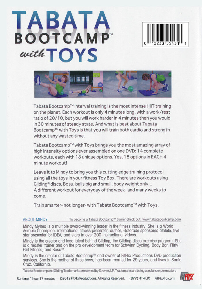 Mindy Mylrea: Tabata Bootcamp with Toys - 4 Minute HIIT Workouts - Back Panel - 