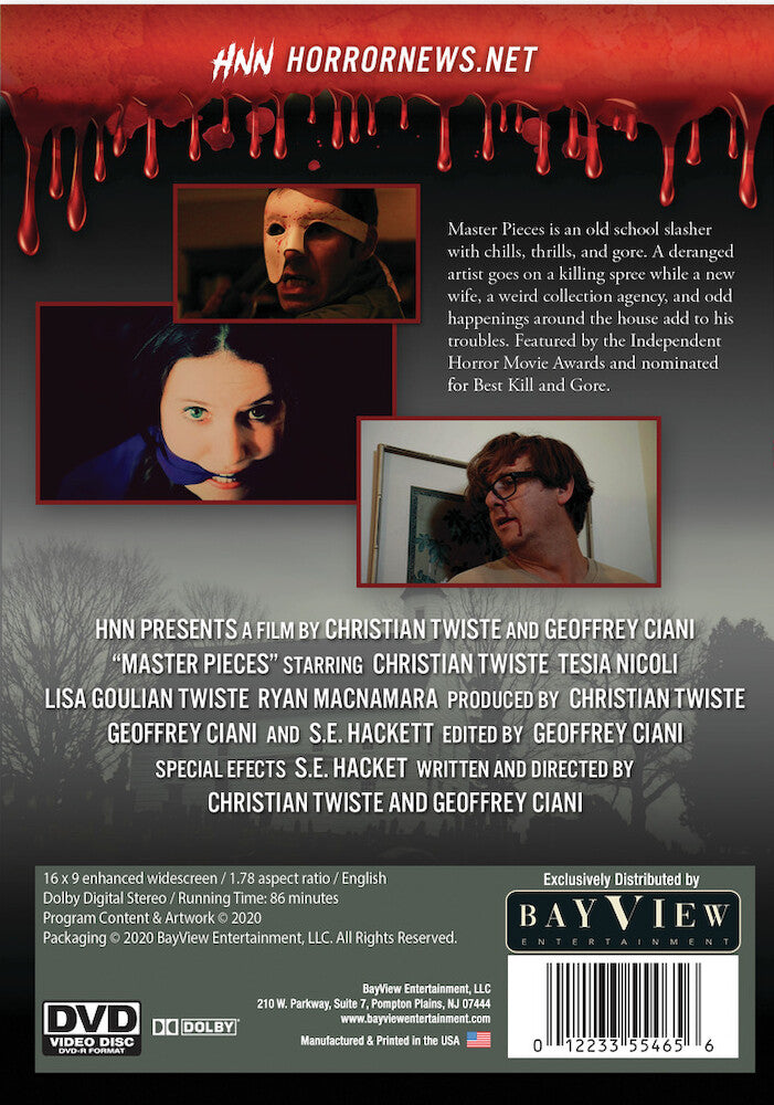 Horror Asylum Presents: Master Pieces - Back Panel - 