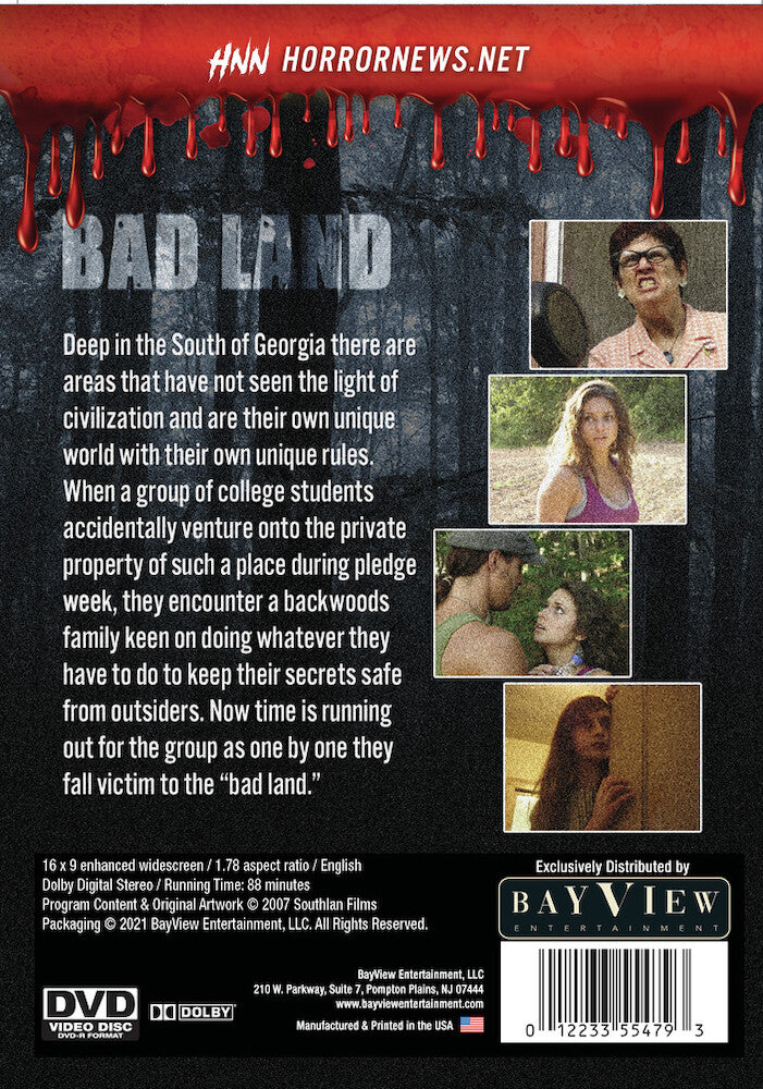 Horror Asylum Presents: Bad Land - Back Panel - 