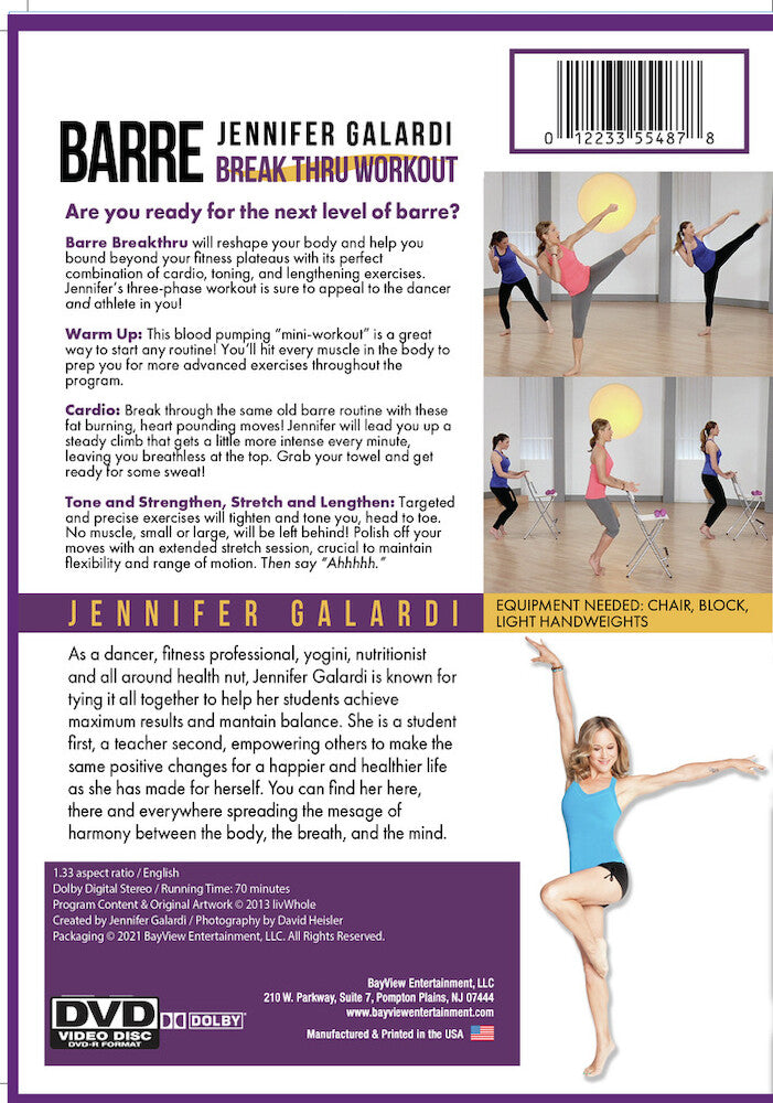 Barre Break Thru Workout with Jennifer Galardi - Back Panel - 