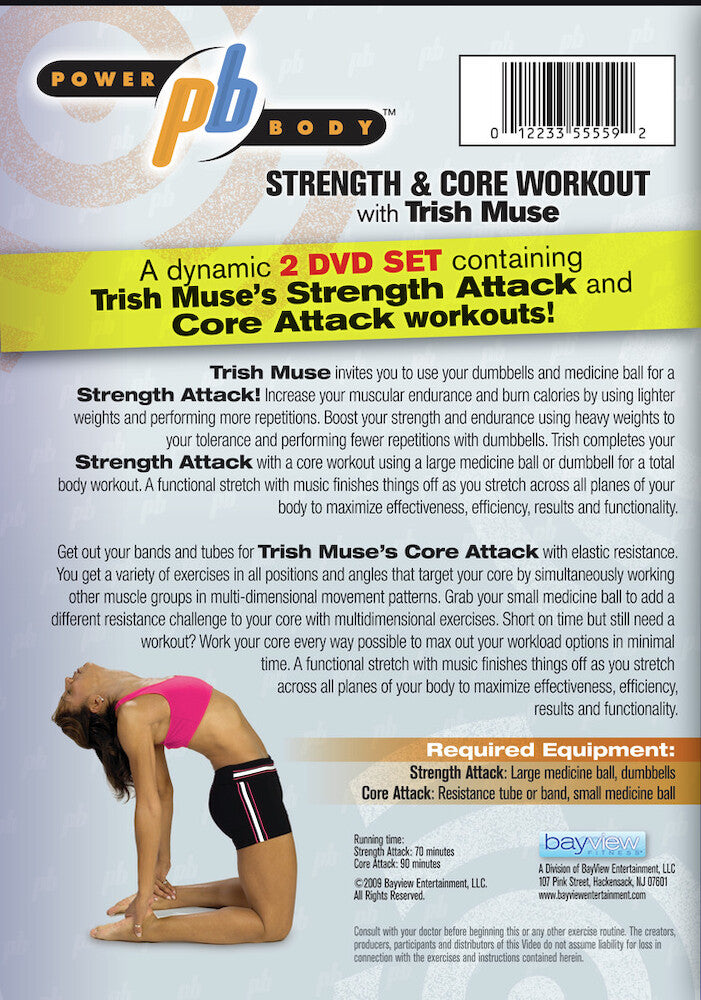 Powerbody: Strength and Core Workout 2 DVD set with Trish Muse - Back Panel - 