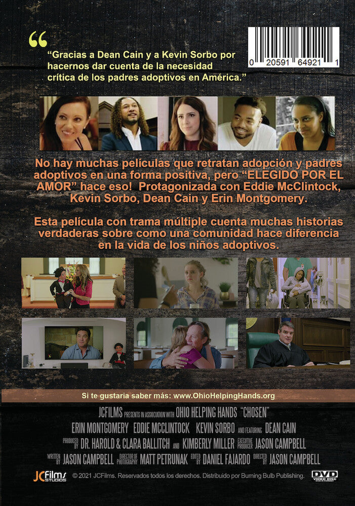 elegido por el amor - Back Panel - DVD