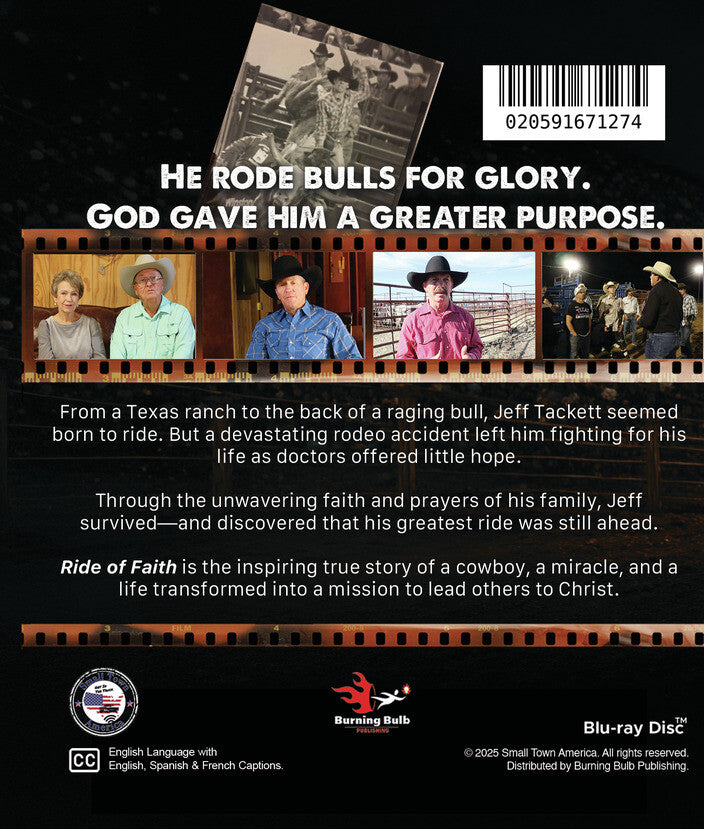 Ride of Faith: The Jeff Tackett Story [Blu-ray] - Back Panel - 