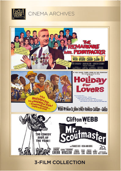 (Clifton Webb Set) Remarkable Mr. Pennypacker; Holiday For Lovers; Mr. Scoutmaster - 