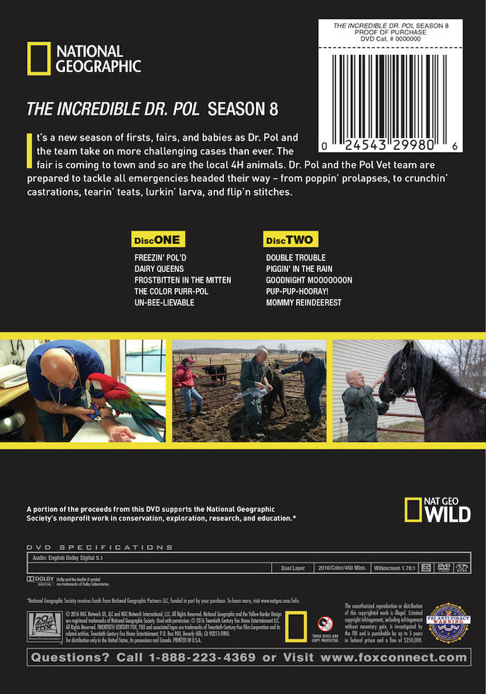 the incredible dr. pol season 8 - Back Panel - DVD