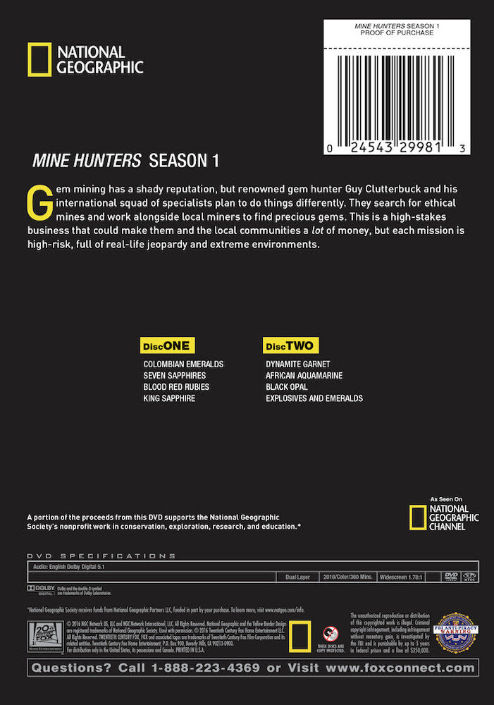 mine hunters season 1 - Back Panel - DVD