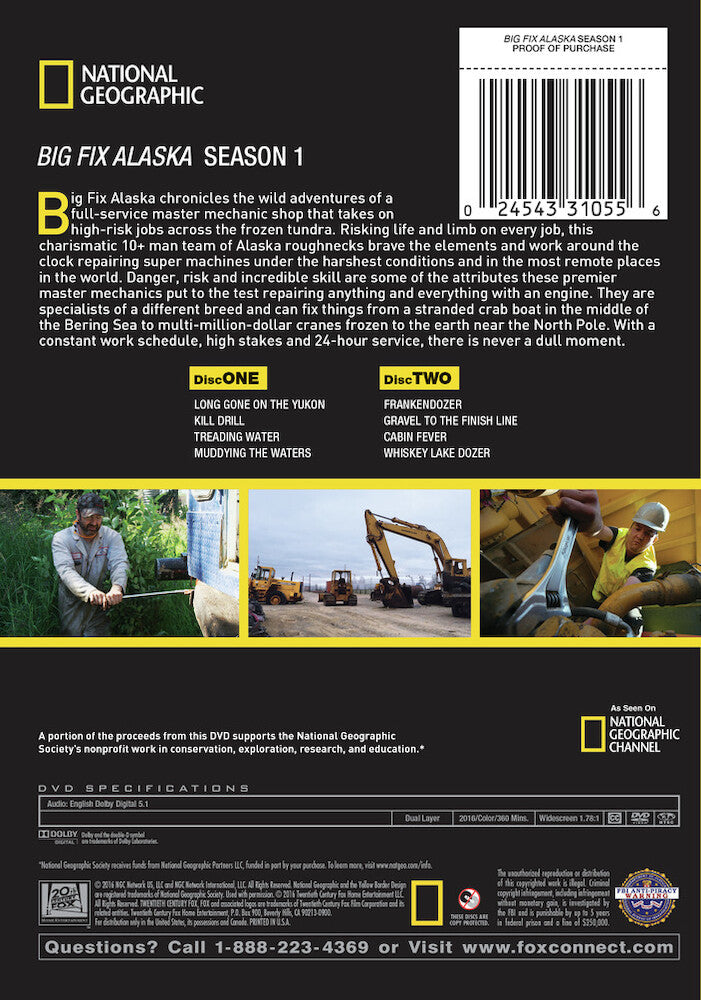 big fix alaska season 1 - Back Panel - DVD