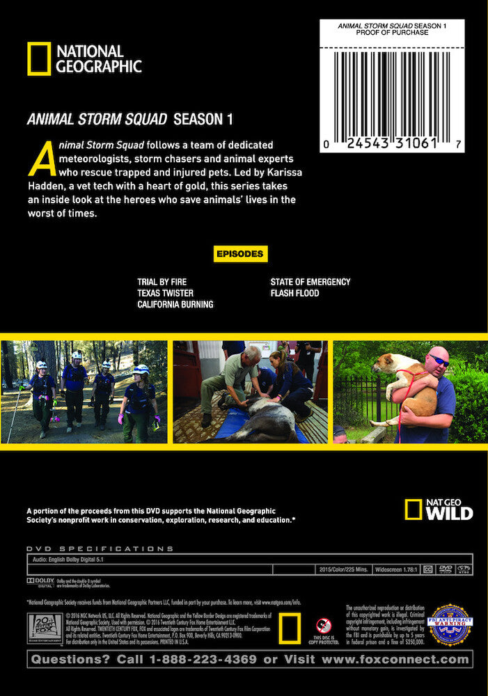 animal storm squad season 1 - Back Panel - DVD