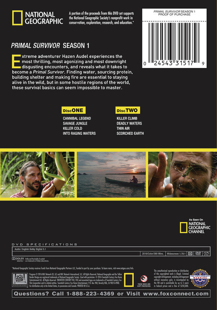 primal survivor season 1 - Back Panel - DVD