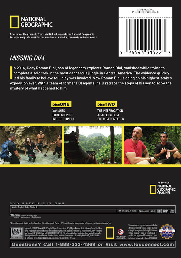 missing dial season 1 - Back Panel - DVD