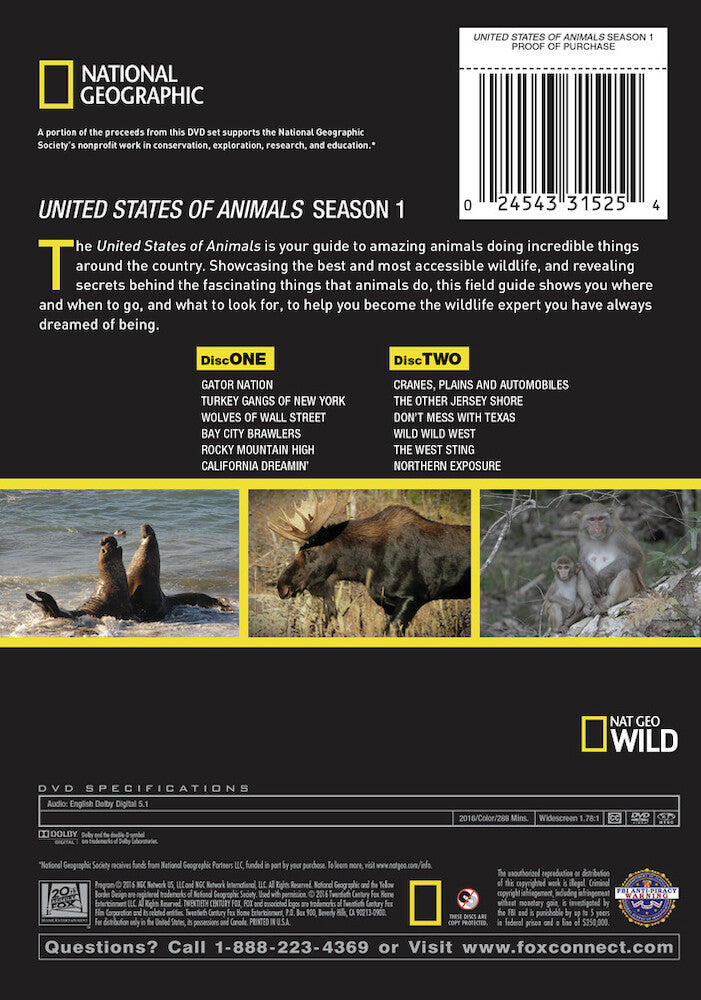 united states of animals season 1 - Back Panel - DVD