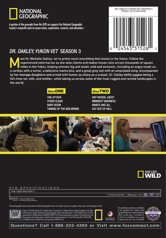 dr. oakley, yukon vet season 3 - Back Panel - DVD