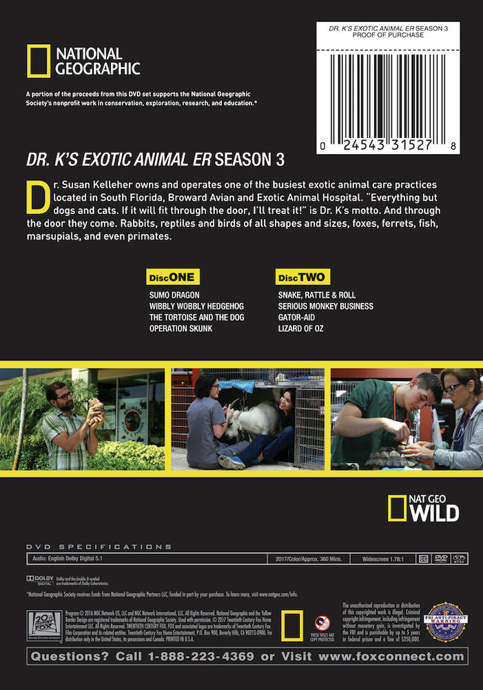 dr. k's exotic animal er season 3 - Back Panel - DVD