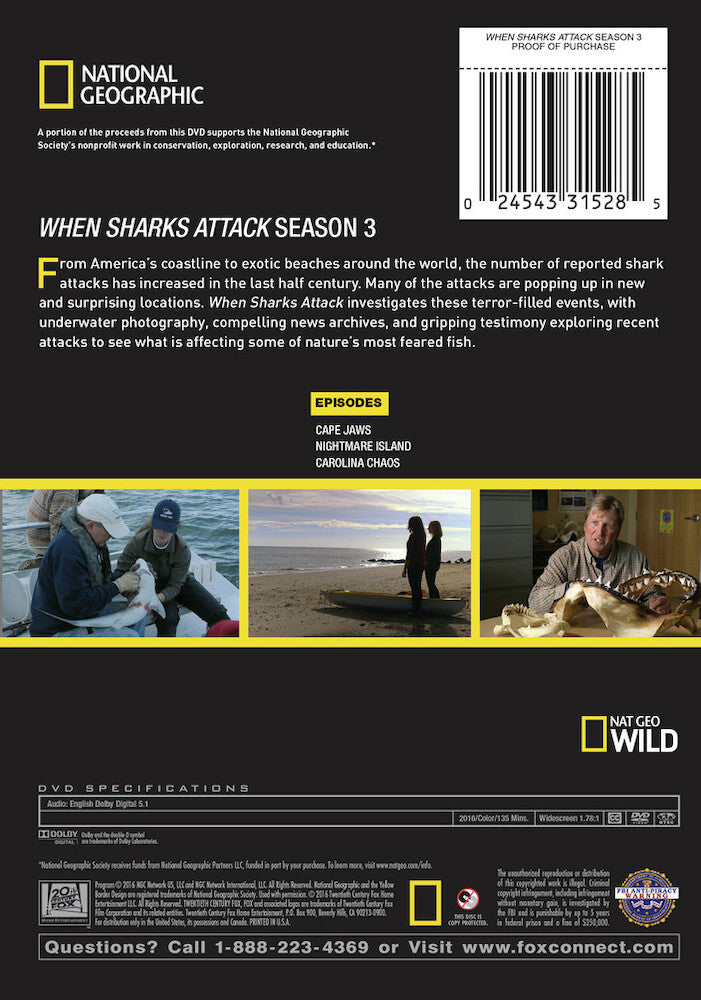 when sharks attack season 3 - Back Panel - DVD