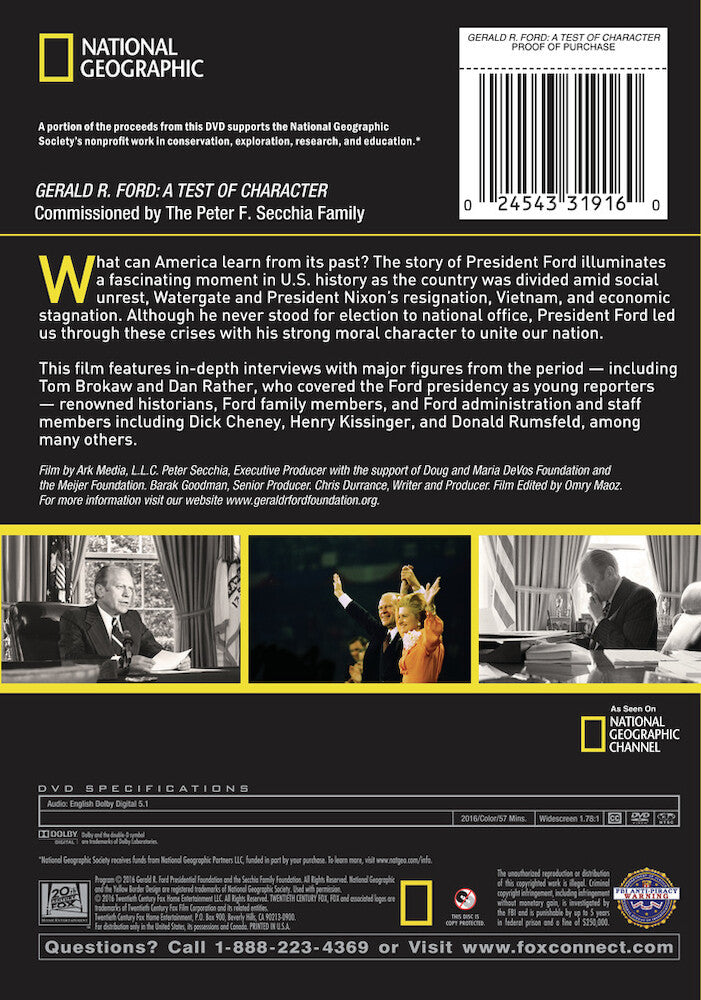 gerald r. ford: a test of character - Back Panel - DVD