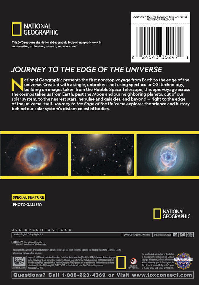 journey to the edge of the universe - Back Panel - DVD