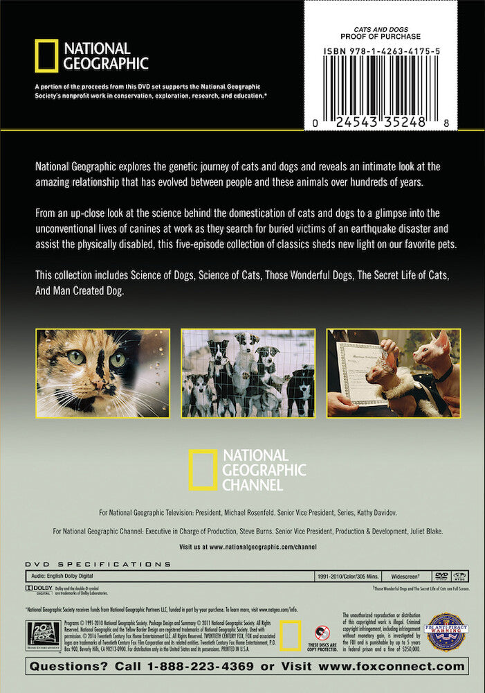 national geographic classics: cats & dogs - Back Panel - DVD